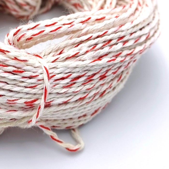 Шпагат біло-червоний 50 м